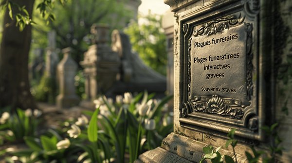 Plaques funéraires interactives : souvenirs gravés
